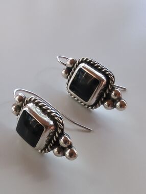 Black Onyx Sterling Silver Earrings